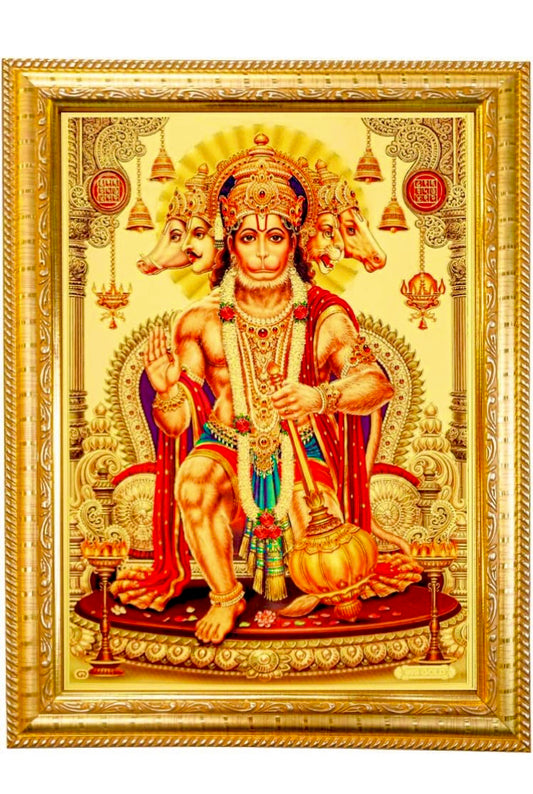 Bajaj divine world 24kt gold plated panchmukhi hanuman ji photo frame