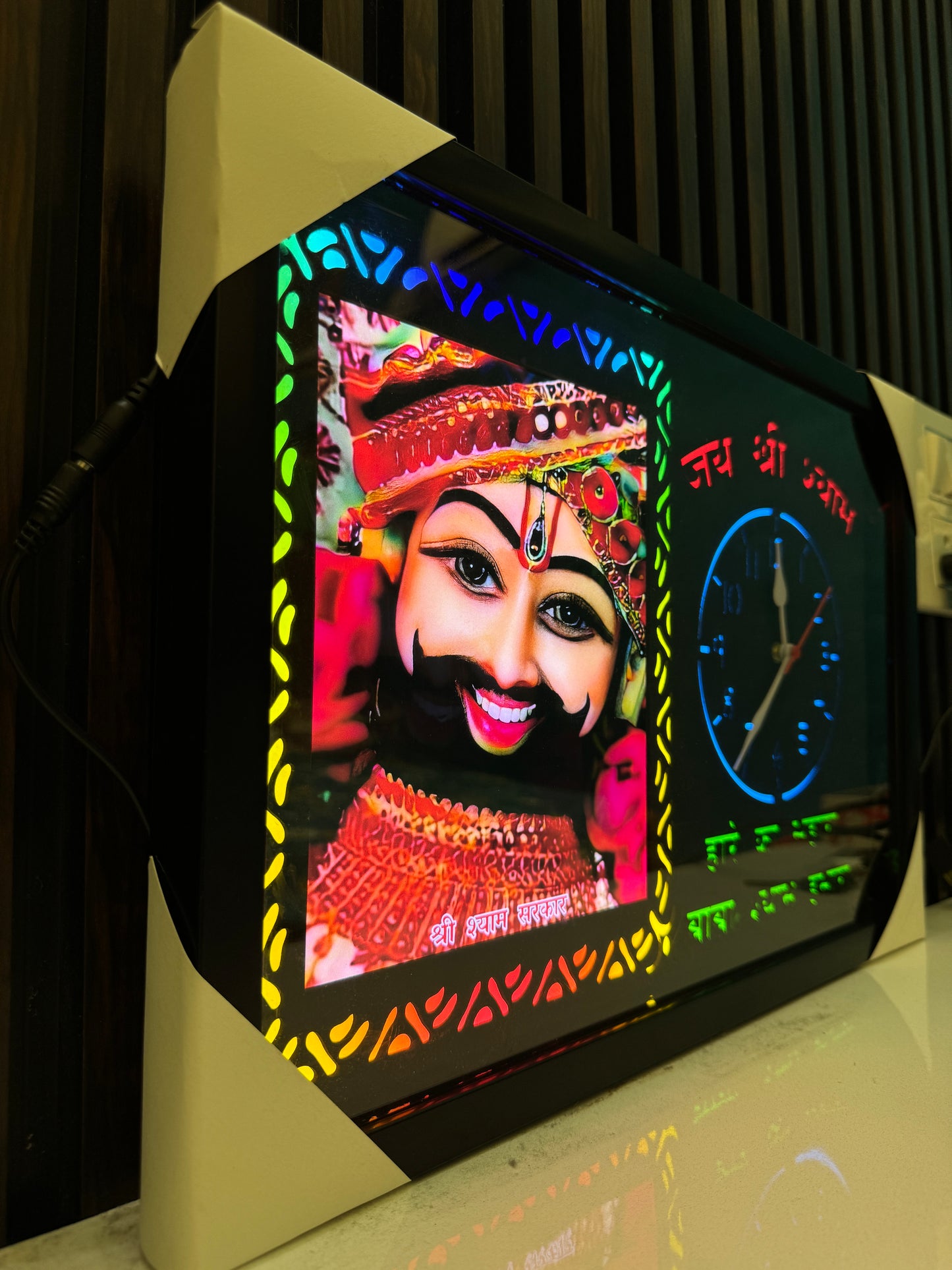 Shri khatu shyam ji Smile LED light Clock with adaptor