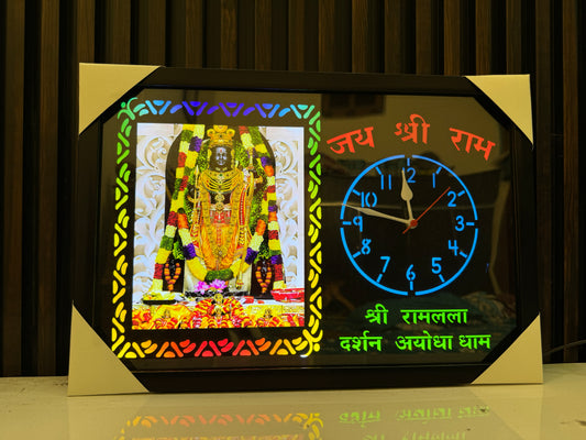 Shri ram lalla LED light clock with adaptor