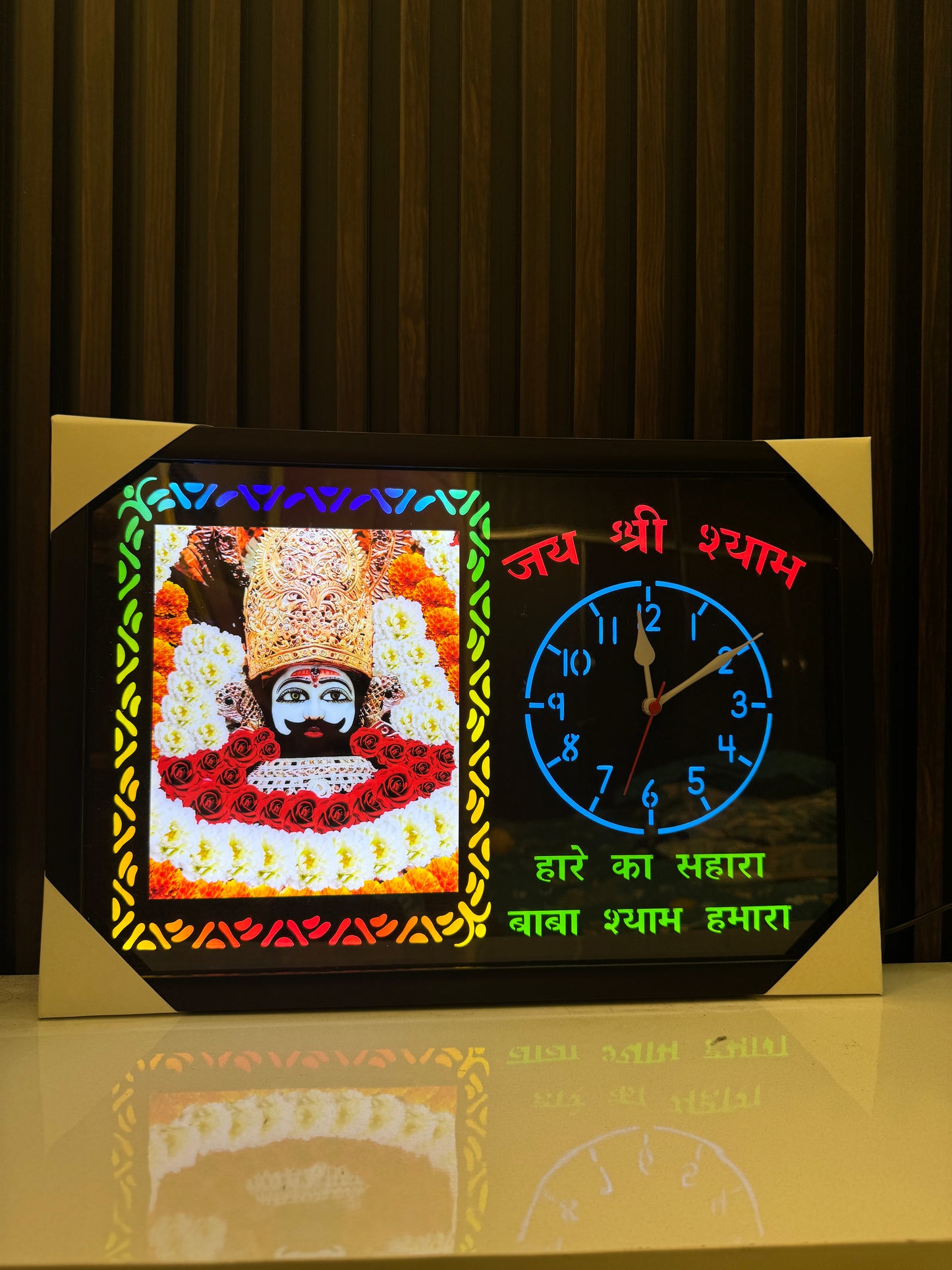 Shri Kaatu Shyam ji LED light clock with Adaptor